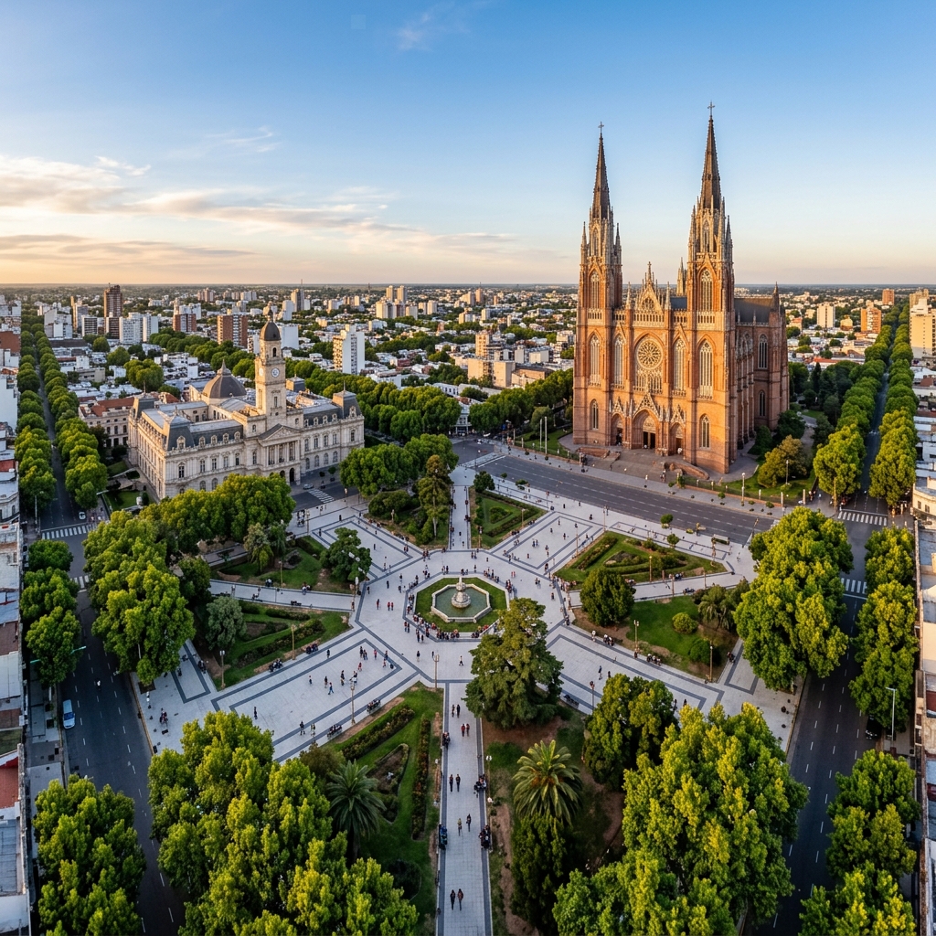 Plaza Moreno y Catedral de La Plata, Buenos Aires